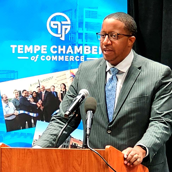 Colin Diaz speaking at Tempe Chamber Foundation