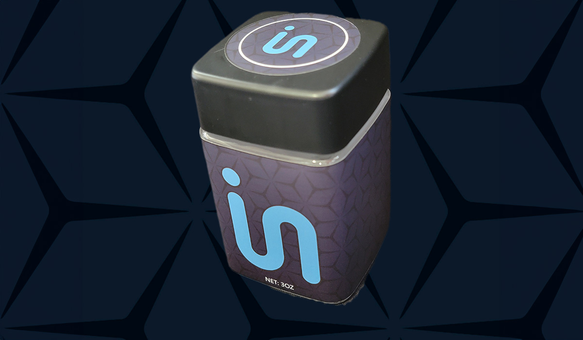 Inventive Sources In Shot Glass jar with lid and branding
